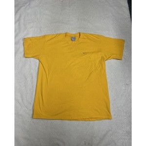 Vintage Y2K Nike Gray Tag Mini Swoosh Yellow T-Shirt Men's Size Large